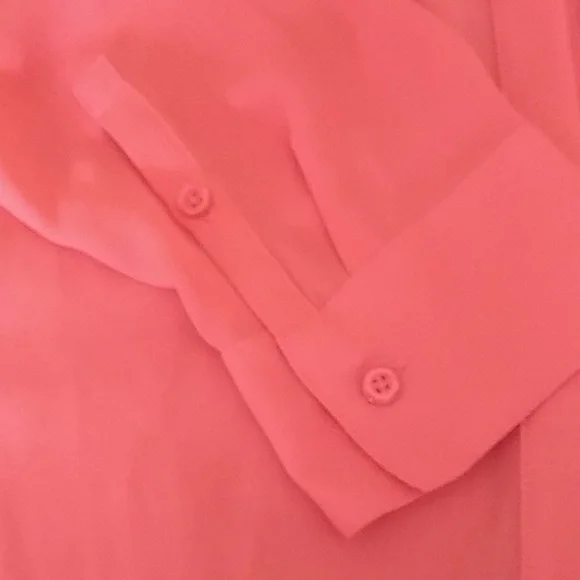 Apt 9 cayenne coral sheer button blouse XLP - Picture 6 of 16